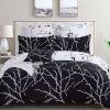 Tree Reversible Quilt/Doona/Duvet Cover Set – Black – DOUBLE