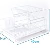 2 Tier Dish Drainer with Cutlery Holder White