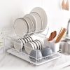 2 Tier Dish Drainer with Cutlery Holder White