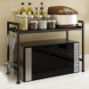 Adjustable Width & Height Microwave Shelf Black