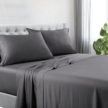 1200tc hotel quality cotton rich sheet set queen charcoal