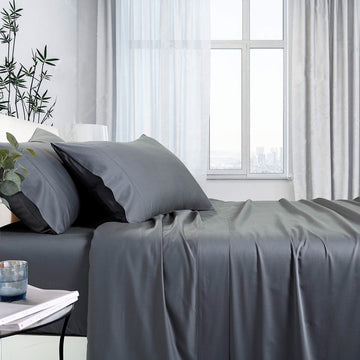 1000tc bamboo cotton sheet set queen charcoal