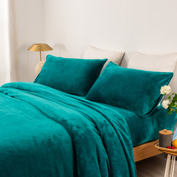 thermal microplush sheet set king single teal