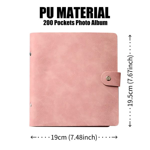 200 Pockets Photo Album for Fujifilm Instax Mini 11 12 9 40 Evo Liplay 8 7+ Instant Camera, Photo Album for Polaroid Kodak HP Zink 2×3″ Photo (Pink)