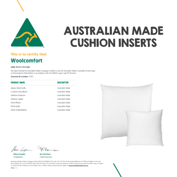 Twin Pack 30x50cm Aus Made Hotel Cushion Inserts Premium Memory Resistant Filling