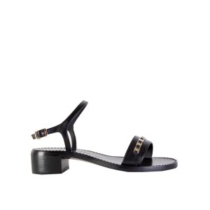 Authentic Salvatore Ferragamo Tremiti Black Leather Sandals 35.5 EU Women