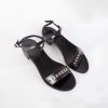 Authentic Salvatore Ferragamo Tremiti Black Leather Sandals 35.5 EU Women