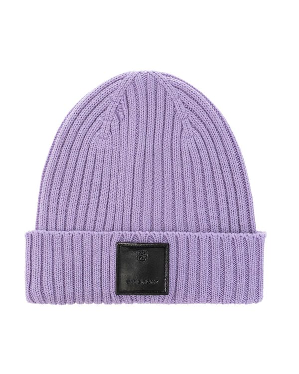 Givenchy Fisherman Beanie Cap in Lilac Wool One Size Men