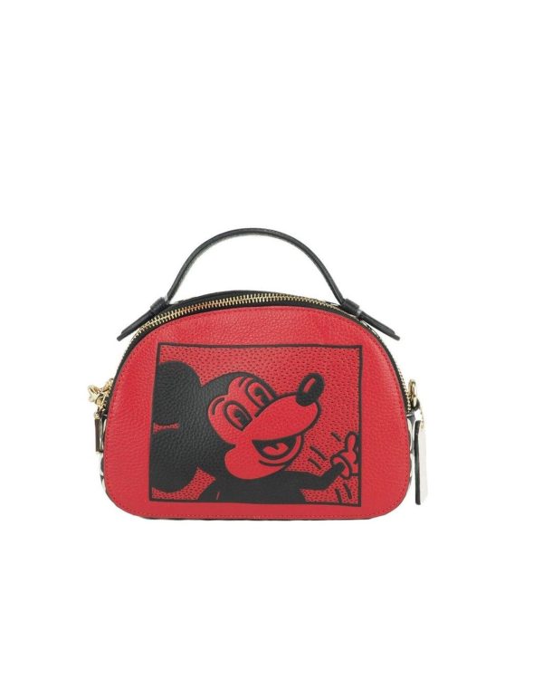 Coach Mickey Mouse X Keith Haring Serena Pebble Leather Satchel One Size Women