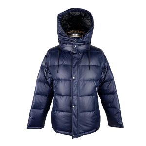 Removable Hood Blue Aquascutum Jacket with Goose Down Padding 54 IT Men