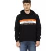 Sweatshirt with Hood and Side Pockets Front Print Logo Insert M Men