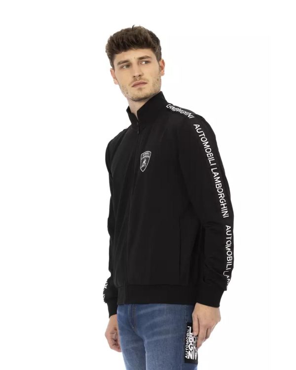 Printed Logo Sweatshirt with Zip and Side Pockets L Men