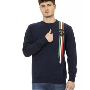 Shield Logo Crewneck Sweatshirt with Tricolor Print L Men