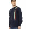 Shield Logo Crewneck Sweatshirt with Tricolor Print L Men