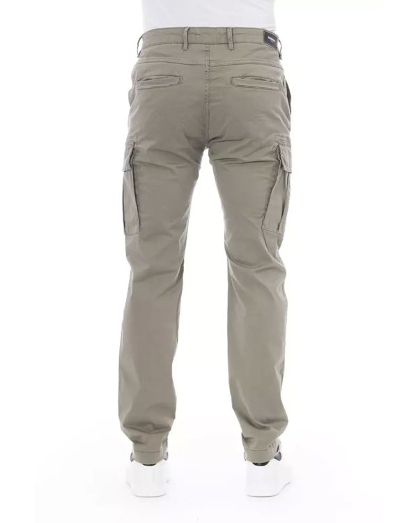 Solid Color Cargo Trousers with Front Zipper and Button Closure Men – W30 US