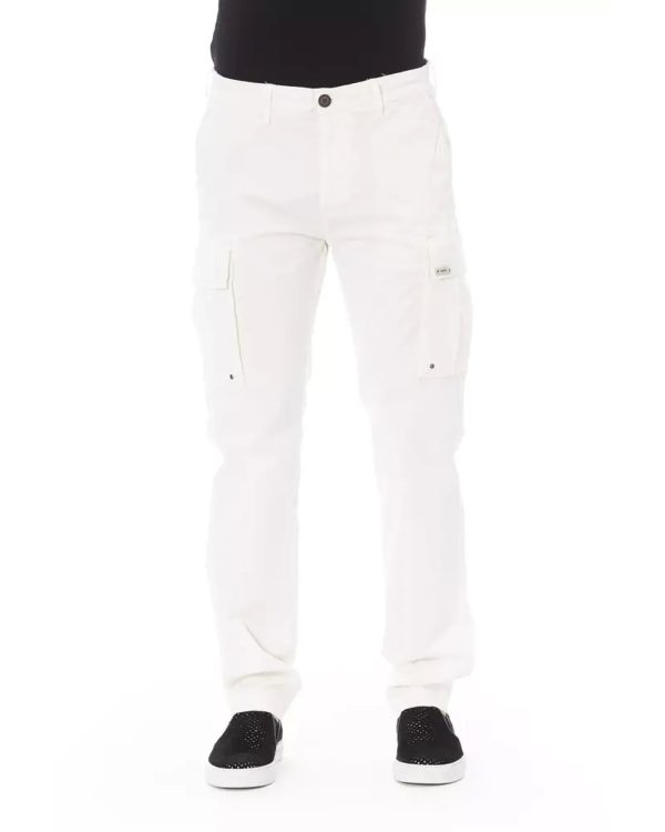 Solid Color Cargo Trousers with Zipper and Button Closure Men – W30 US