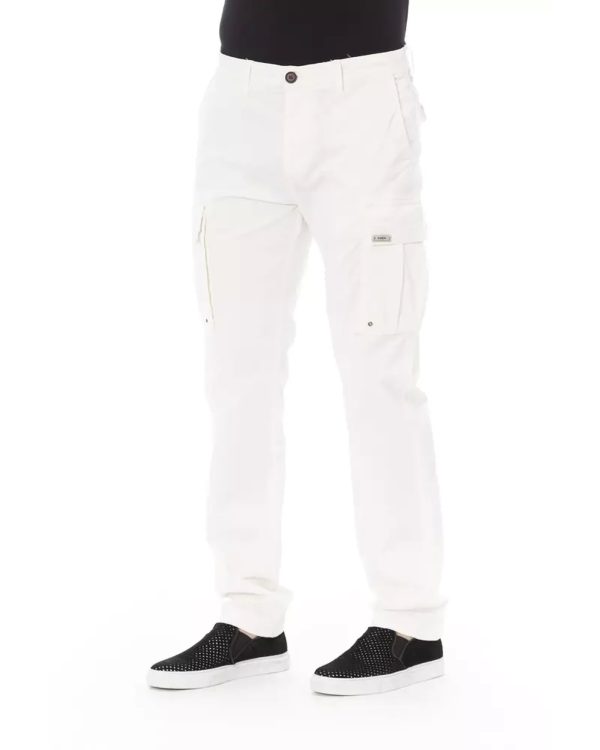 Solid Color Cargo Trousers with Zipper and Button Closure Men – W30 US