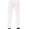 Solid Color Cargo Trousers with Zipper and Button Closure Men – W30 US