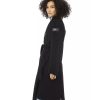 Woolen Trench Coat with Welt Pockets and Waist Belt S Women