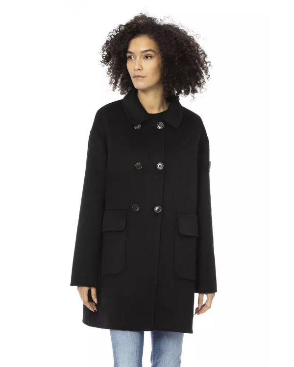 Long Coat with External Welt Pockets and Front Closure S Women