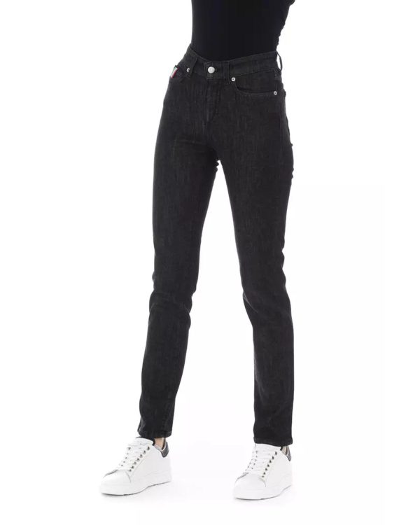 Regular Jeans with Logoed Button and Tricolor Insert. – W28 US