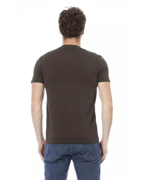 Short Sleeve T-Shirt with Round Neck and Front Print XL Men