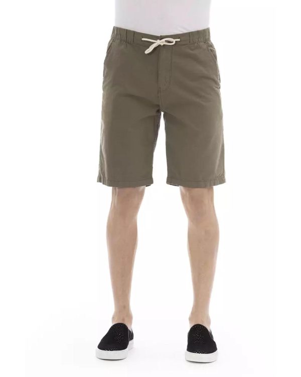 Solid Color Bermuda Shorts with Drawstring Closure Men – W46 US