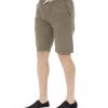 Solid Color Bermuda Shorts with Drawstring Closure Men – W46 US