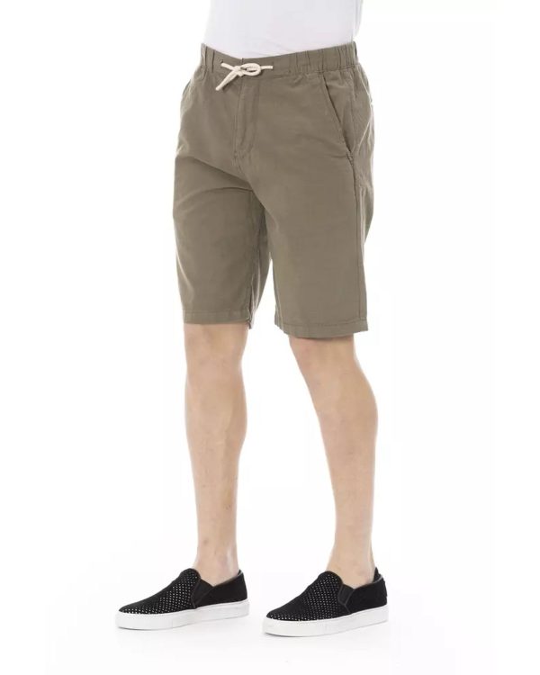 Solid Color Bermuda Shorts with Drawstring Closure Men – W46 US