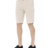 Solid Color Bermuda Shorts with Front Zipper and Button Closure. Men – W44 US