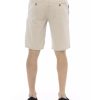 Solid Color Bermuda Shorts with Front Zipper and Button Closure. Men – W44 US