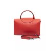 Leather Shoulder Bag with Flap Closure and Internal Compartments One Size Women