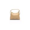 Golden Logo Shoulder Bag with Zip Closure and Internal Compartments One Size Women