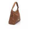 Golden Logo Shoulder Bag with Internal Compartments and Zip Closure One Size Women