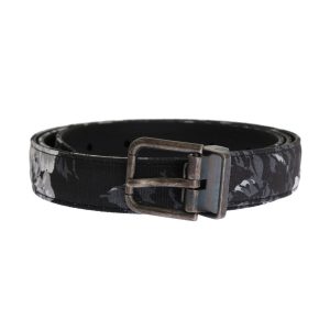 Dolce & Gabbana Floral Pattern Belt with Detachable Gold Buckle 95 cm Men