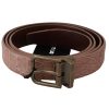 Stunning Dolce & Gabbana Exotic Skin Belt with Brushed Gold Buckle Men – 90 cm