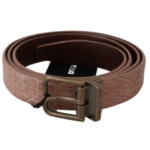 Stunning Dolce & Gabbana Exotic Skin Belt with Brushed Gold Buckle Men