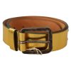 Mens Genuine Leather Belt with Rustic Silver Buckle 100 cm Men