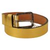 Mens Genuine Leather Belt with Rustic Silver Buckle 100 cm Men