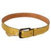 Mens Genuine Leather Belt with Rustic Silver Buckle 100 cm Men