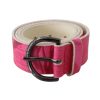 100% Authentic GALLIANO Pink Leather Fashion Belt with Black-tone Hardware Women – 90 cm