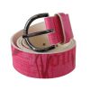 100% Authentic GALLIANO Pink Leather Fashion Belt with Black-tone Hardware Women – 90 cm