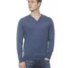 Cashmere V-neck Sweater with Embroidered Logo L Men