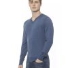 Cashmere V-neck Sweater with Embroidered Logo L Men