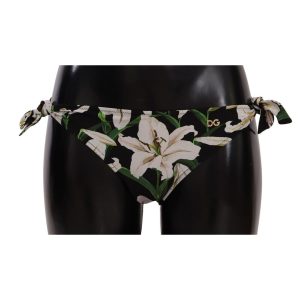 Lilies Print Drawstring Bikini Bottom by Dolce & Gabbana Women