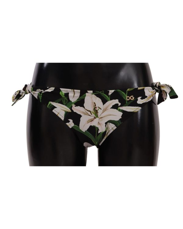 Lilies Print Drawstring Bikini Bottom by Dolce & Gabbana Women – L