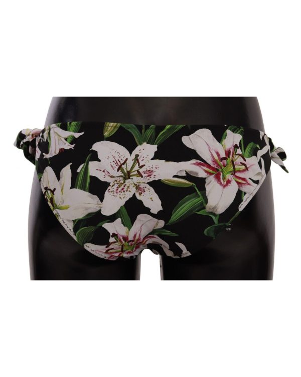 Lilies Print Drawstring Bikini Bottom by Dolce & Gabbana Women – L