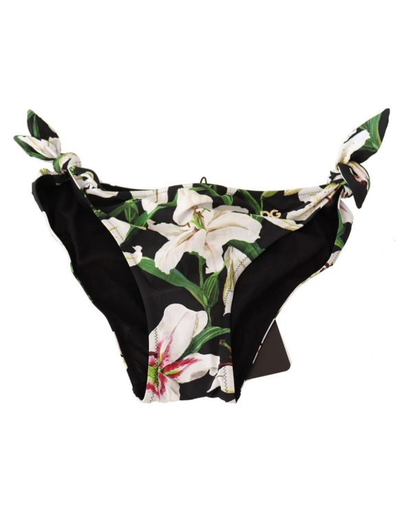 Lilies Print Drawstring Bikini Bottom by Dolce & Gabbana Women – L