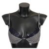 ERMANNO SCERVINO Striped Lace Bra with Logo Detail 2 IT Women