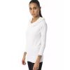 Open Collar Long Sleeve Pullover M Women